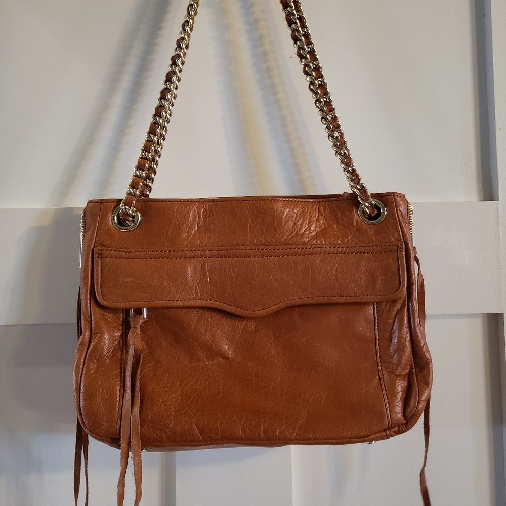 Rebecca Minkoff Chain Link Shoulder Bag, tan leather